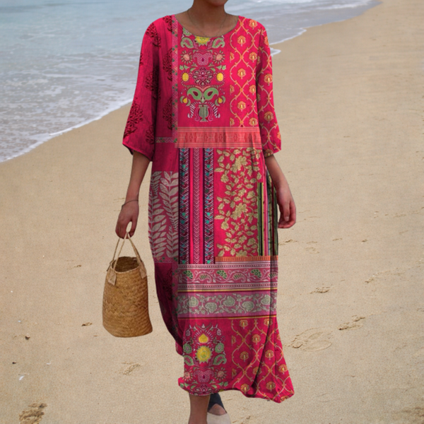 Nicole – Robe Longue Multicolore