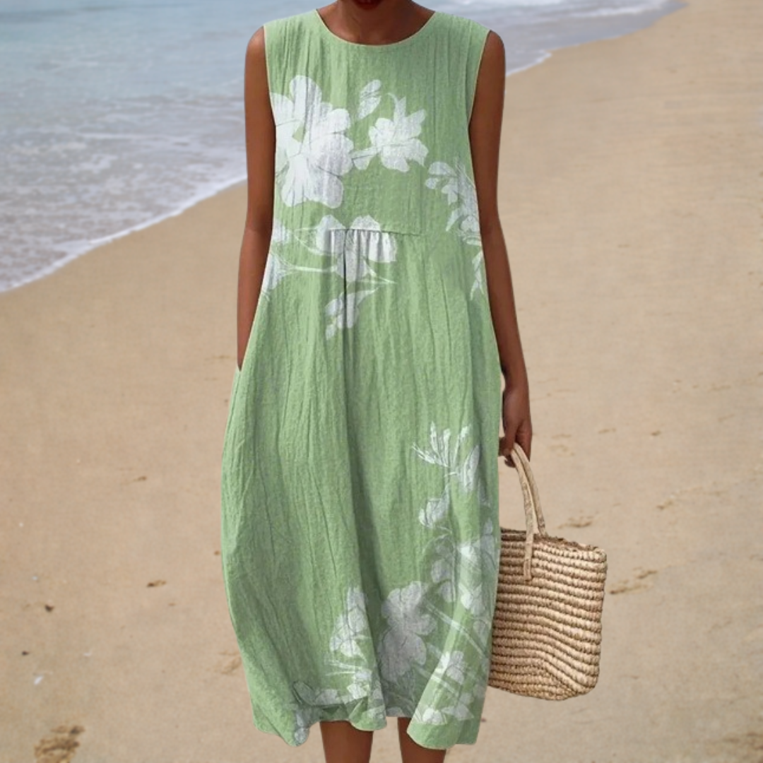 Delphine – Robe Verte Fluide