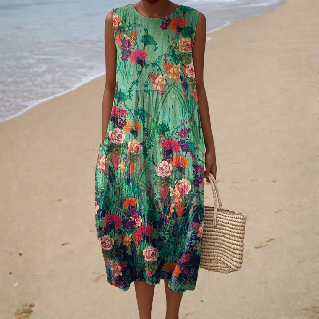 Clarisse – Robe Verte Sans Manches