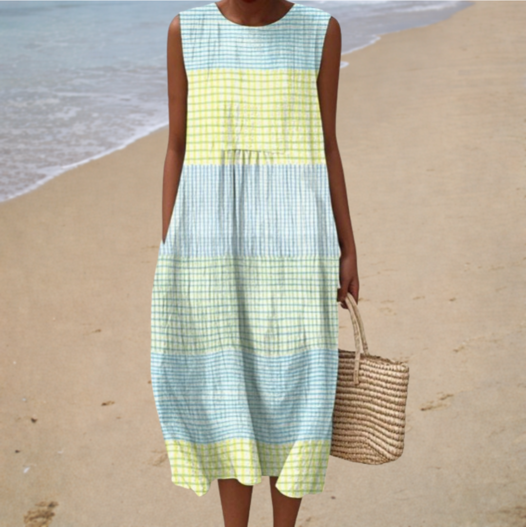 Gabrielle – Robe Bleue Fluide