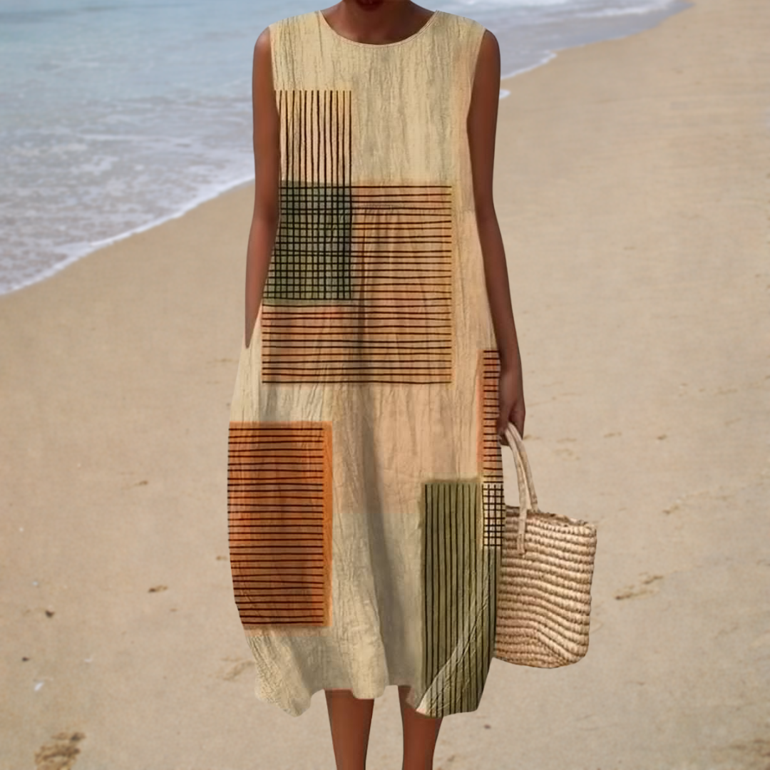 Hortense – Robe Kaki Sans Manches