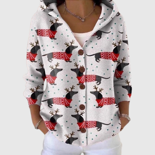 Cardigan Confort à Capuche en Maille