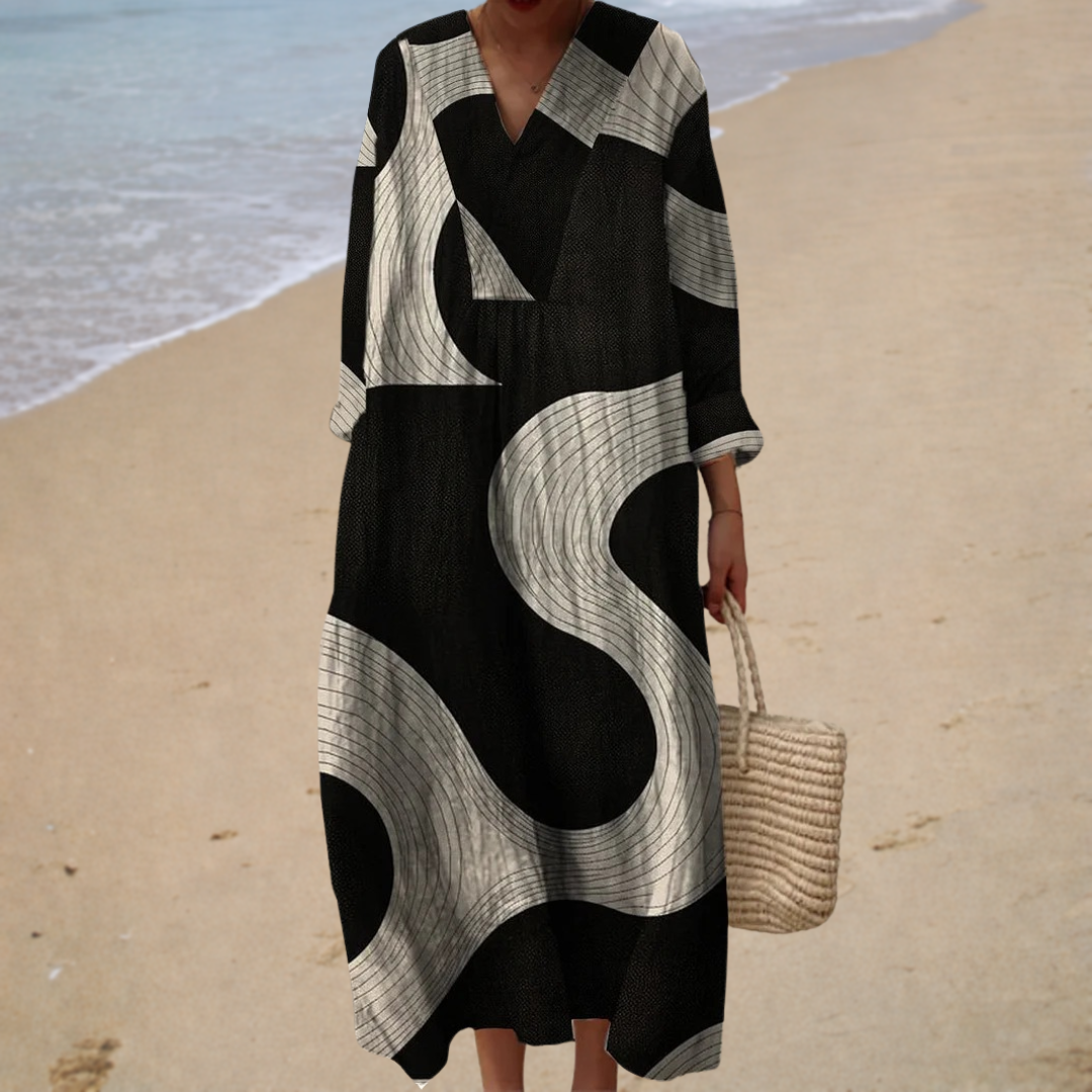 Léonie – Robe Rayures Noires