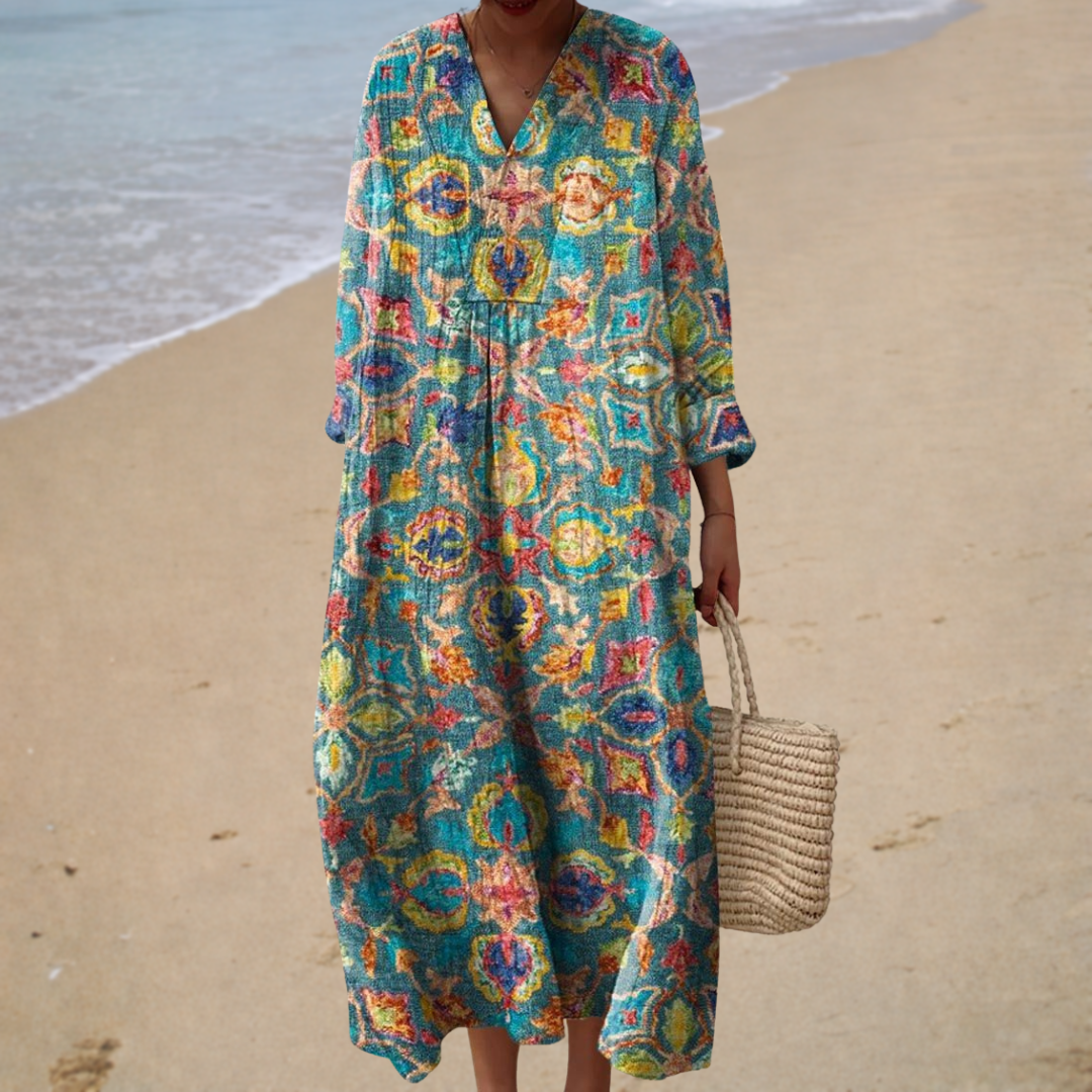Constance – Robe Imprimée Verte
