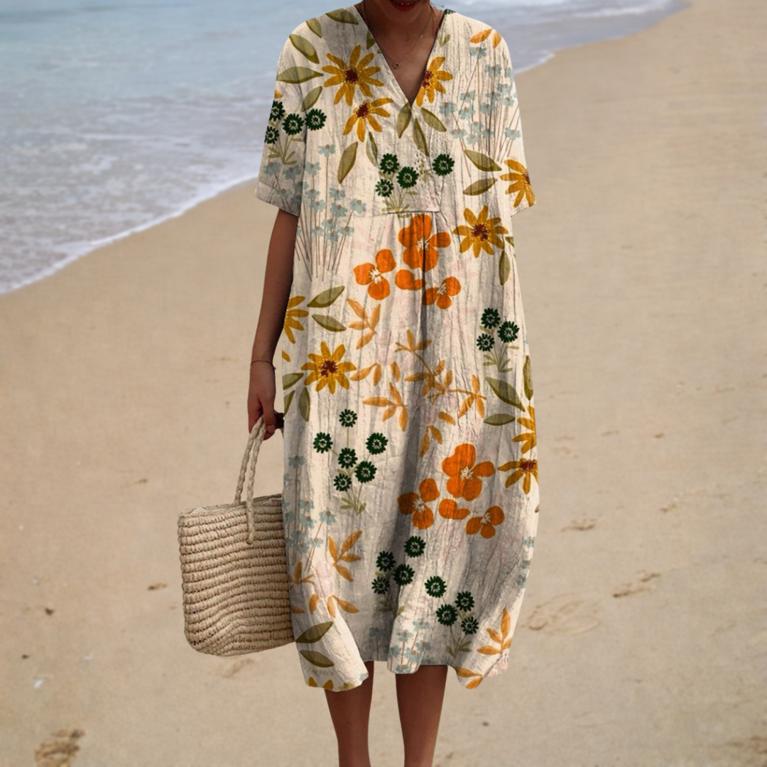 Émilie – Robe Beige Essentielle