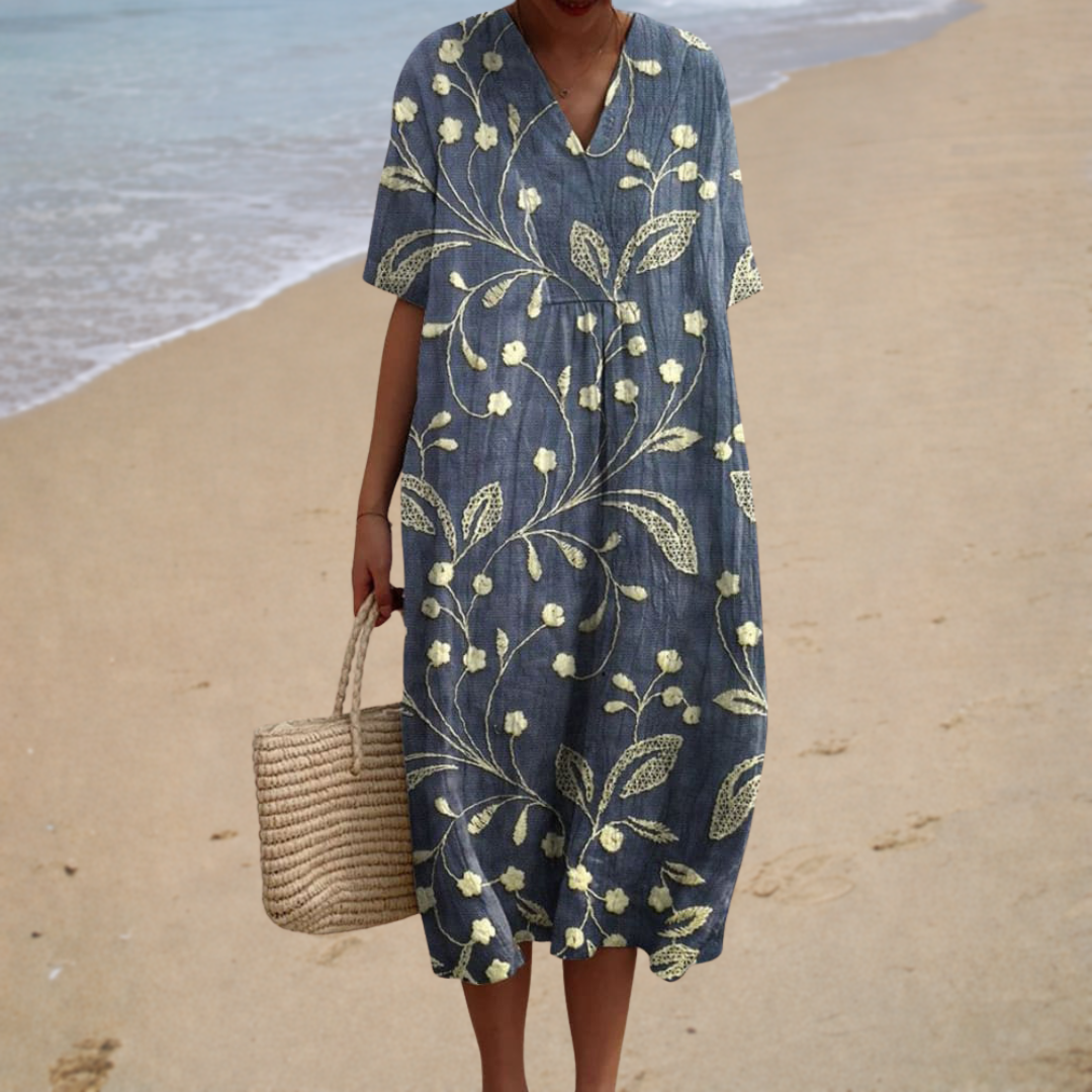 Laure – Robe Grise Élégante