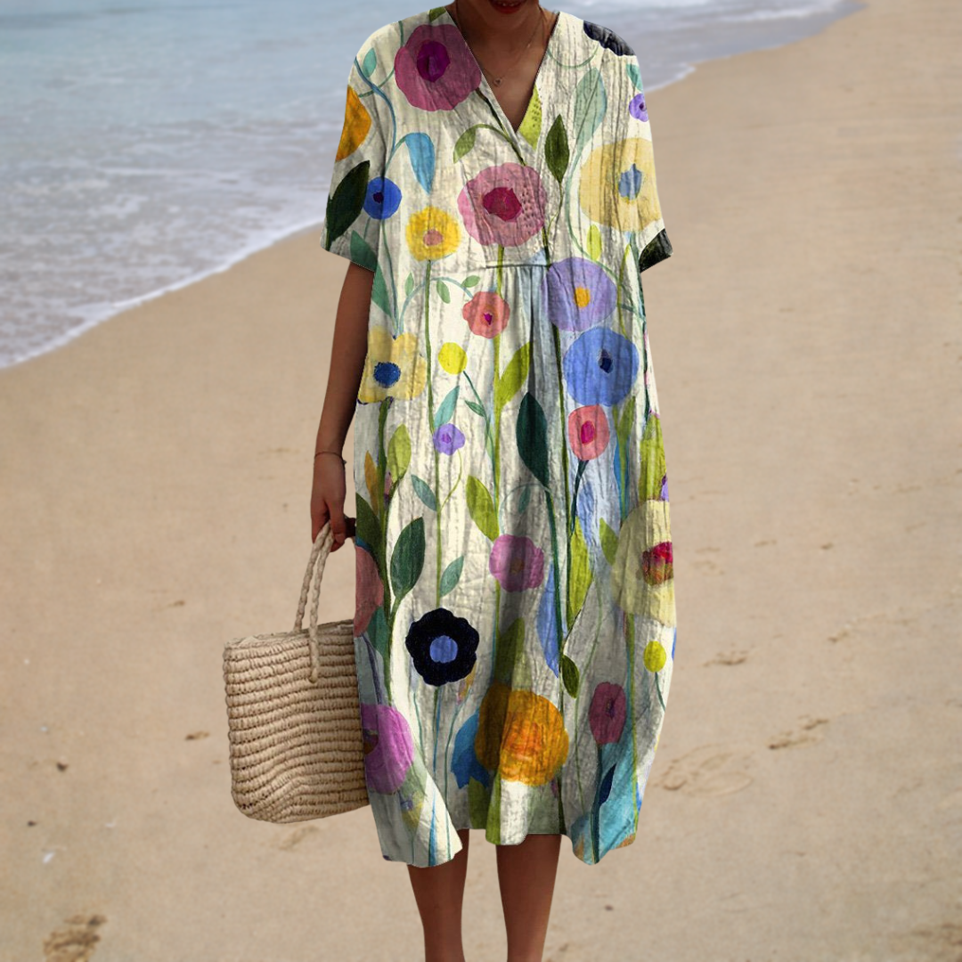Geneviève – Robe Grandes Fleurs
