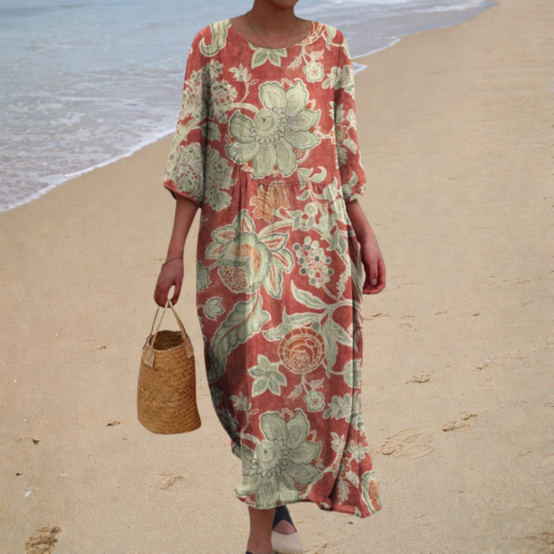 Marie – Robe Longue Orangée